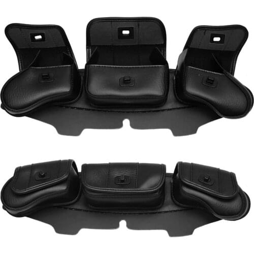 Motorcycle 3-Pocket Windshield Batwing Fairing Pouch Bag For 1996-2013 Harley Electra Street Glide Touring