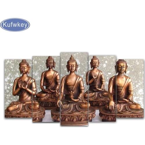 5pcs,Multi-picture Combination 5d diy Diamond embroidery Buddha,diamond painting Cross Stitch Rhinestone mosaic decoration