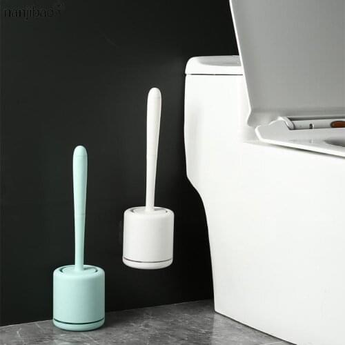 Nanjibao No Dead Corner TPR Silicone Brush Head Toilet Brush Wall-Mounted Wash Toilet Brush Household Creative Bathroom Cleaning