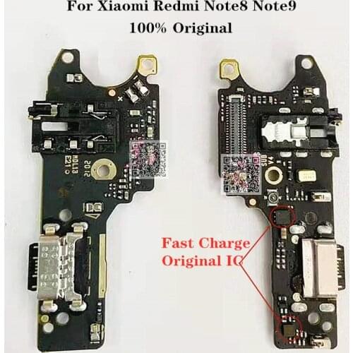 Original Charger Plug Board For Xiaomi Redmi Note 8 9 Note8 Note9 USB Charging Port Dock Flex cable Microphone Headphone Jack
