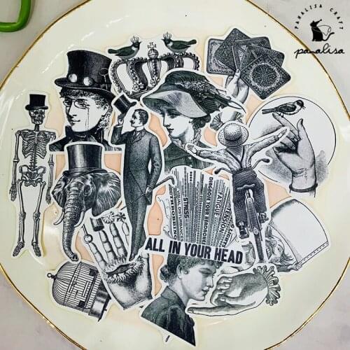 Panalisacraft 15pcs Junk journal Gorgeous vintage stickers paper for Scrapbooking Happy Planner/Card Making/ Journal Project