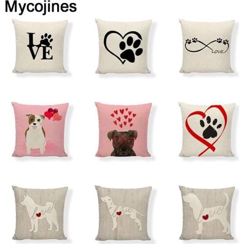 Welcome Valentines Day Series Cushion Covers Love Balloon Dog Pattern Print Pillow Cover Bedroom Bed Decoration Pillow Case
