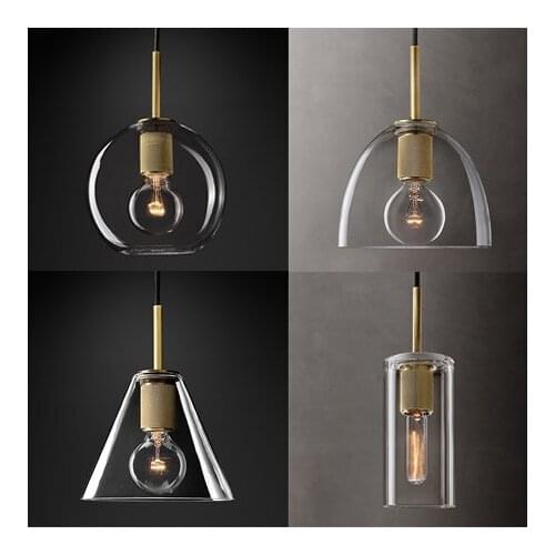 Postmodern minimalist dining room chandelier personality bronze living room bar desk study bedroom Glass Chandelier