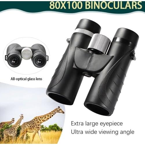 80x100 Zoom Binoculars Folding Pocket Portable Telescope Waterproof Mini Binocular Outdoor Birdwatching Travel Hunting Hiking