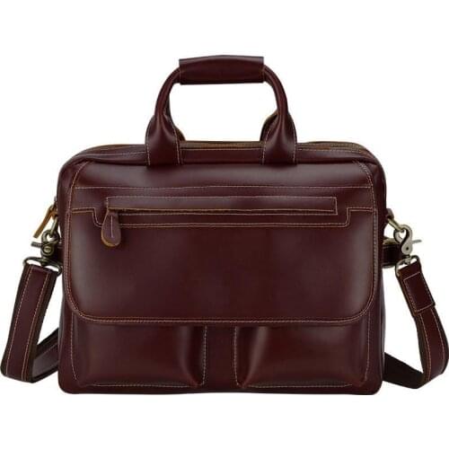 Mens Briefcase Vintage Office Bags For Men Genuine Leather Laptop Bag Maletines Hombre Cuero Mens Briefcase