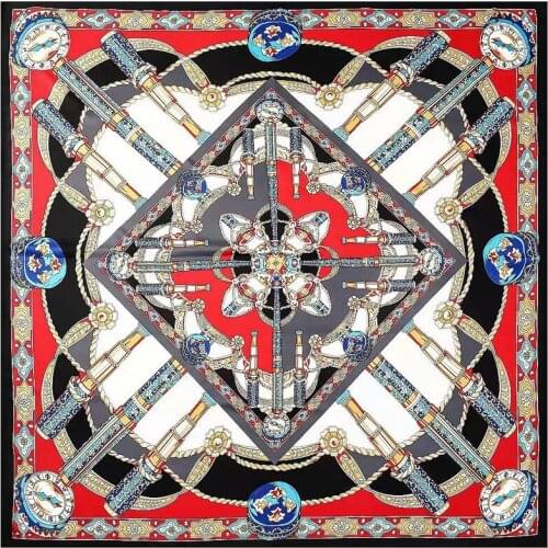 Luxury Brand Fashion Silk Square Scarves Shawls For Women 130cm*130cm Big Print Square Shawl Large Wrap Neckerchief Ladies Hijab