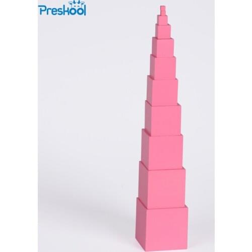 Montessori Family Version Pink Tower without Stand 0.7 cm to 7cm Early Childhood Education Preschool Training Course