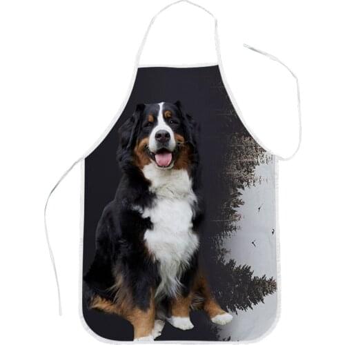 CLOOCL Swiss Bernese Mountain Dog Apron Animal Print Cooking Polyester Aprons Border Collie Women Baking Tools Baking Aprons
