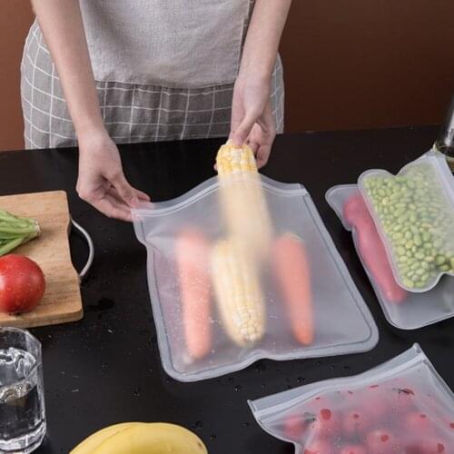 Silicone Food Storage Bag Reusable Leakproof Containers Fresh Bag Food Storage Bag Fresh Wrap Ziplock Bag