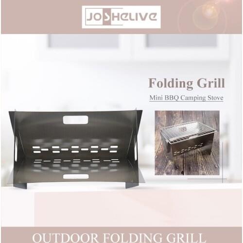 Barbecue Outdoor Portable Stainless Steel Folding Barbecue Non-stick Surface Charcoal BBQ Charcoal Barbecue Outdoor Camping Tool