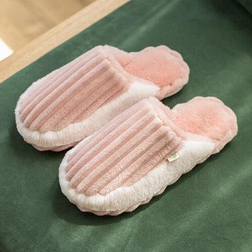 TZLDN womens winter indoor thermal flat shoes cotton slippers home bedroom simple household cotton soft soled slippers