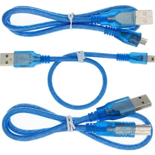 USB Cable for Uno R3/Nano/MEGA/Leonardo/Pro Micro/DUE Blue High Quality A Type USB/Mini USB/Micro USB