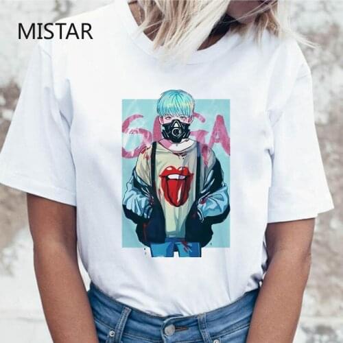 Harajuku Jungkook T-shirts Women Printed Fashion Korean Style Short Sleeve Casual White Top Tshirt Cute Cartoon Women Clothes