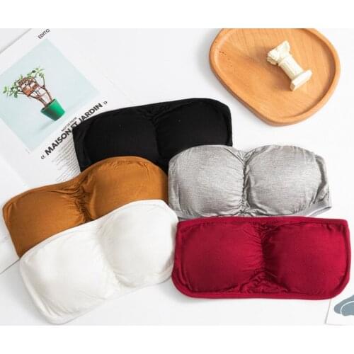 Womens Strapless Wireless Bralet Bra Bandeau Crop Top Padded Sexy Bra Push Up Seamless Bras Top Lingerie