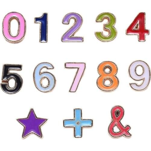 13 Pcs Initial Charms Letter Beads 0-9 Number Spacer Beads Multicolour Alphabet Pendants Beads for DIY Jewelry
