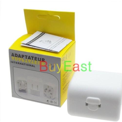 2 X World Global All In One Travle Adapter US/EU/GB/AU/China/Japan Universal Power Plug Converter ' White color