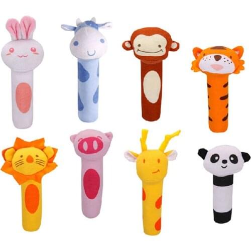 2018 Hot Sale Baby Rattles Mobiles BB Bar BiBi Sticks Soft Cat Tiger Plush Doll Crib Bed Hanging Animal Toy Doll Kids Toy K0269