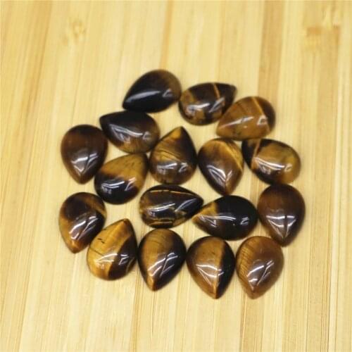 2021 Hot Sell Top Quality Natural Tiger Eye Stone Drop CAB CABOCHON 13x18mm Beads for Jewelry Making 30pcs/lot Wholesale Free