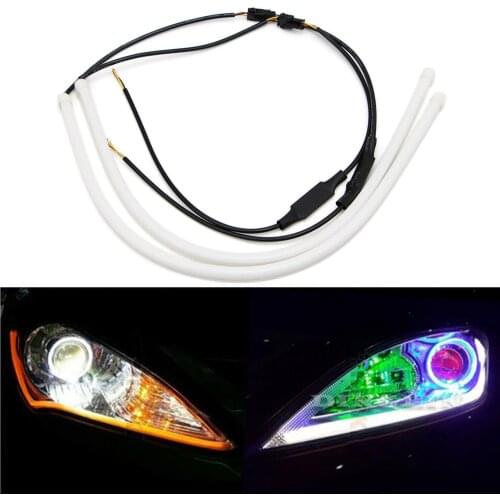 45cm LED DRL Flexible Day Light Soft Tube Strip Light Headlight Universal AUTO Turn Signal Light Strip 2Pcs