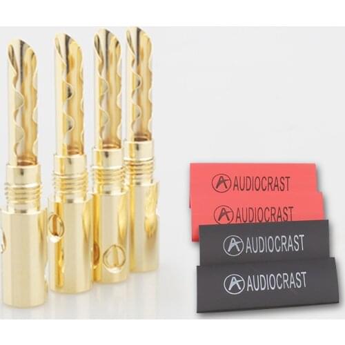 8PCS Audio Speaker HIFI Screw BFA type 4mm Banana Plug Cable Connector Gold Plated Copper Z-Plugs Hi-Fi Amplifier Terminals