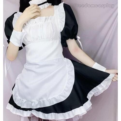 Anime Yosuga no Sora Kasugano Sora Cosplay lolita Costume Maid Apron Dress Uniform