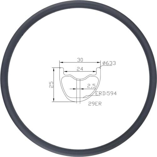 330g 29er 30mm Asymmetric Clincher Tubeless MTB XC Carbon Rim Cross Country 29in Bike Wheel 20 24 28 32 Holes UD 3K Twill 12K
