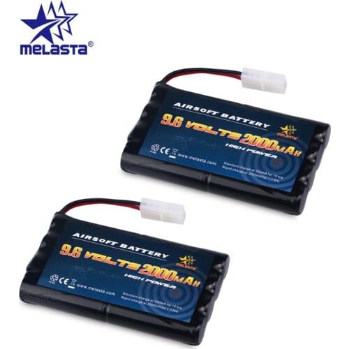 Melasta 2pcs 8S AA 9.6v 2000mAh NiMH Battery Pack with Tamiya Connector for RC Cars Boats RC Gadgets Airsoft Guns