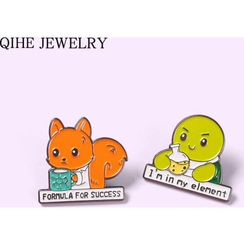 Cartoon Cute Animal Enamel Pins Tortoise Fox Brooches for Women Backpacks Clothes Metal Badge Lapel Pin Jewelry Gift Wholesale
