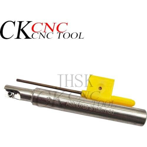 1pc ASM0708 S10 1flute 80 milling cutter turning tools milling bar fast feed milling cutter tool for JDMT0702 milling insert