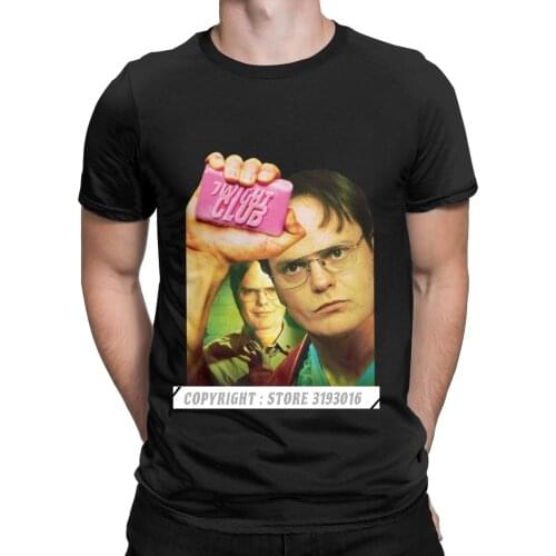 Dwight Club The Office Tshirt Men Tv Series Dwight Schrute Michael Big Size Mens Plain T Shirts Oversized