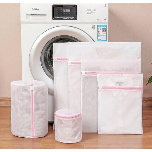 Coarse/Fine Net Dirty Laundry Bag Zippered Mesh Washing Machine Bag Large Capacity Clothes Organizer Bags for Washing Underwear