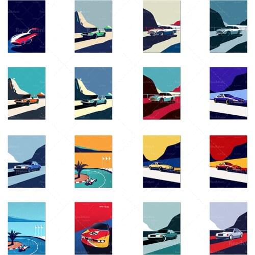 HD Art Print Poster Nordic Home Decor Classic Car Wall Modular Color Picture Living Room Canvas Painting