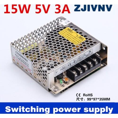 Factory price 15W 5V 3A switching power supply 15w samll power smps ac dc 5v best quality output voltage adjustable ( s-15-5)