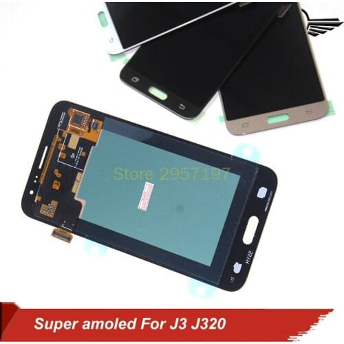 J320F Super Amoled LCD For Samsung Galaxy J3 2016 J320 LCD J320A J320FN J320M LCD Display With Touch Screen Digitizer Assembly