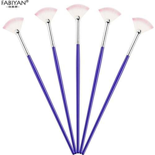 5pcs Nail Art Brush Fan Gradient Paint Draw Dust Glitter Powder Remover Clean Pen Acrylic Liner UV Gel Polish Tips Tool Manicure