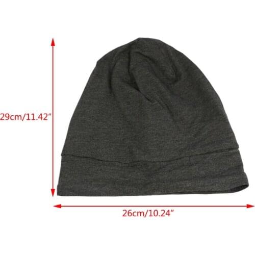 L5YC Satin Lined Sleep Hair Cover Bonnet Adjustable Elastic Silky Slouchy Skull Beanie Solid Color Night Sleeping Hat Turban
