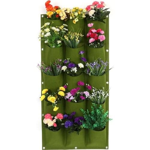 Wall Hanging Planting Bags 7/12/15/18 Pockets Green Grow Bag Planter Vertical Garden Vegetable Living Garden Bag Home Supplies