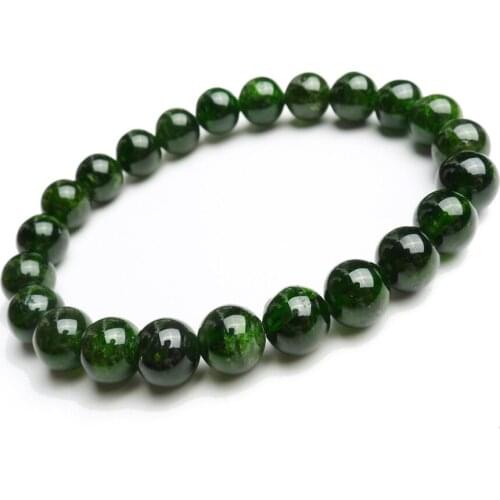 8.5mm Genuine Natural Green Chrome Diopside Gems Stone Transparent Crystal Quartz Round Bead Bracelet Free Shipping Just One
