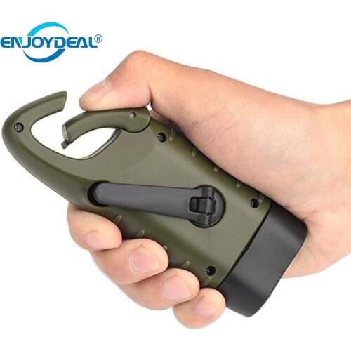 New Solar Powered Camping Emergency Flashlight Portable Hand Crank Rechargeable LED Lamp Lighting for Outdoor Camping Home