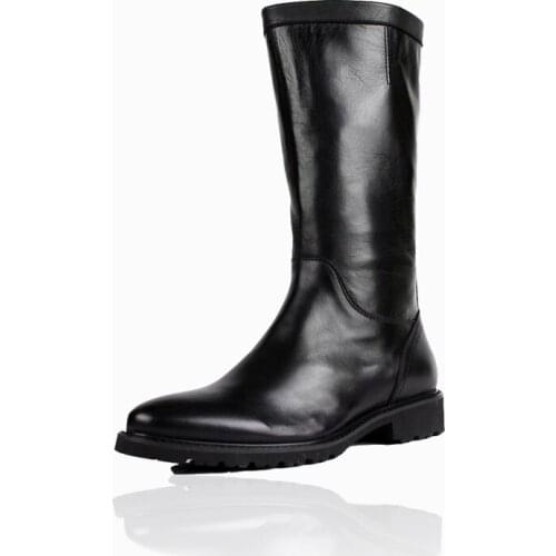 Korean style horse riding shoes unisex high boot Knights equipment geniune leather Pointed honor guard boot