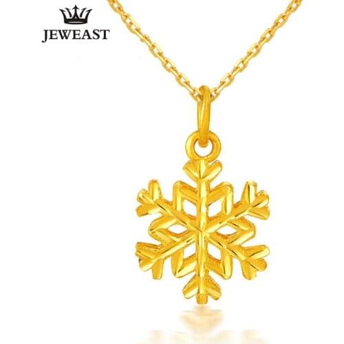 SFE 24K Pure Gold Pendant Real AU 999 Solid Gold Charm Nice Trendy Snowflake Upscale Classic Fine Jewelry Hot Sell New 2020
