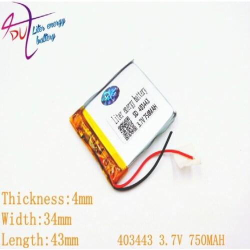 1pcs [SD] 3.7V,750mAH,[403443] Polymer lithium ion / Li-ion battery for TOY,POWER BANK,GPS,mp3,mp4,cell phone,speaker