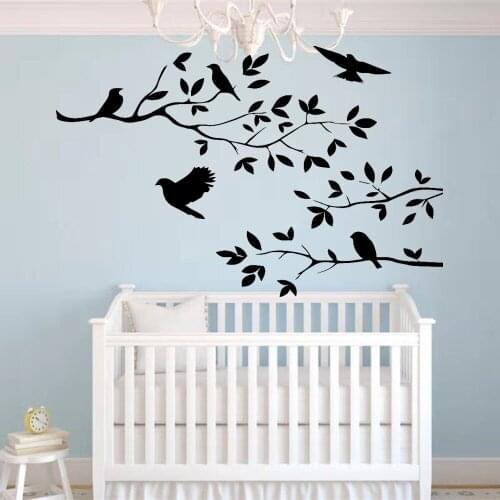 Bird Tree Vinyl Wall Sticker Art Sticker Branch Bird Mural Home Decor Branch Wall Sticker Mural Removable Wallpaper Decal
