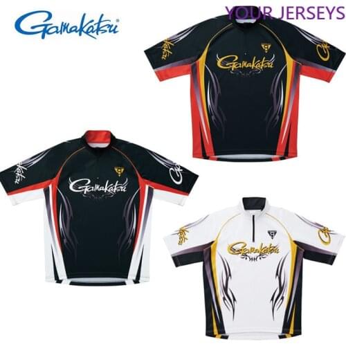 GAMAKATSU Fishing Shirts Men Short Sleeve Anti-UV Breathable Fishing Vests Quick Dry Outdoor Sports Summer Fishing Clothes