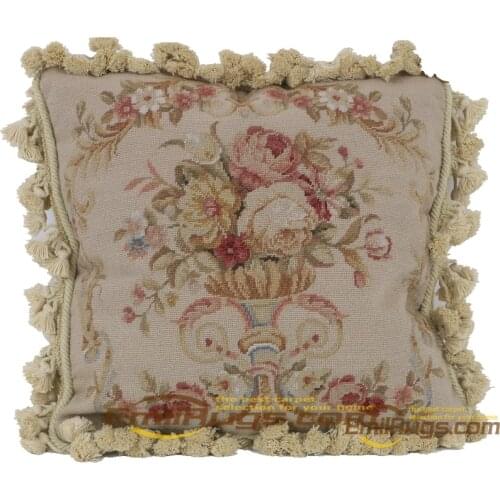 15K woolen needlepoint pillow covers embroidery floral handmade cusions vintage pastoral style for sofa