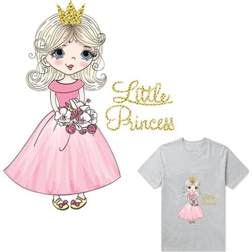 Girls Stickers On Clothes Princess Girl Heat Transfer Washable Badges New Design Diy Accessory Clothing Patches