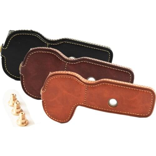 PU Leather Camera Bag Half Body Case For Canon EOS R Camera Bottom Cover Base