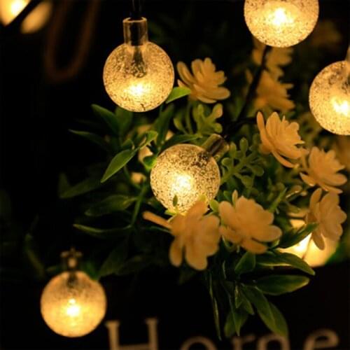 Solar Lamp Crystal Ball Led String Light Outdoor Garden Wedding Decoration Lamp 5M/7M/12M/22M Fairy Lights Christmas Decoration
