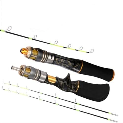 Hot Ultrashort 50cm Winter Ice Fishing Rods 2 Sections Casting Spinning Rod Set Spinning Pole Short Fishing Tackle