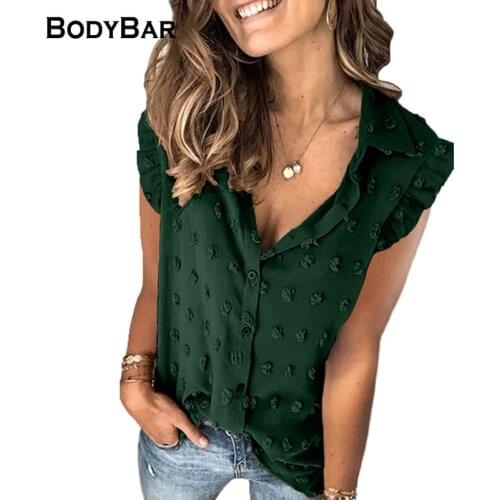 Vintage Embroidered Solid Color Blouse With Ruffled Sleeveless Blusa For Ladies Elegant Buttoned Shirt 2021 Summer Female Shirts